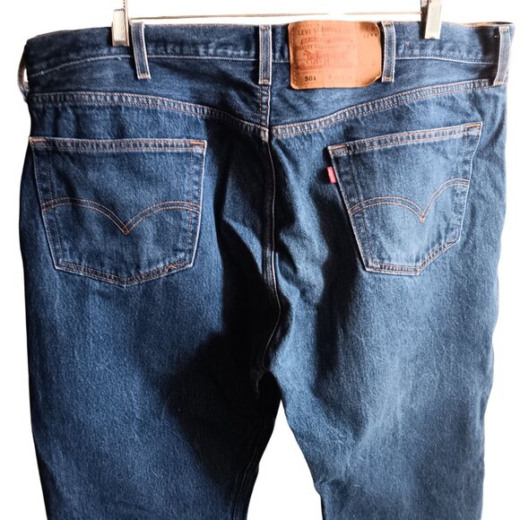 44x34 Tag Vintage Mens Levi's 501 Jeans 42x32 90's Buttonfly Perfect Fade Denim - Picture 5 of 8